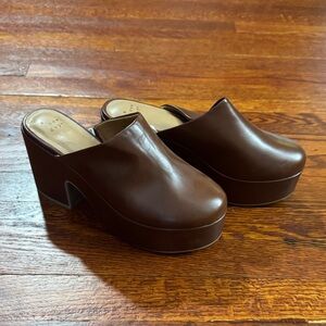 a new day Dark Brown Platform Mules
